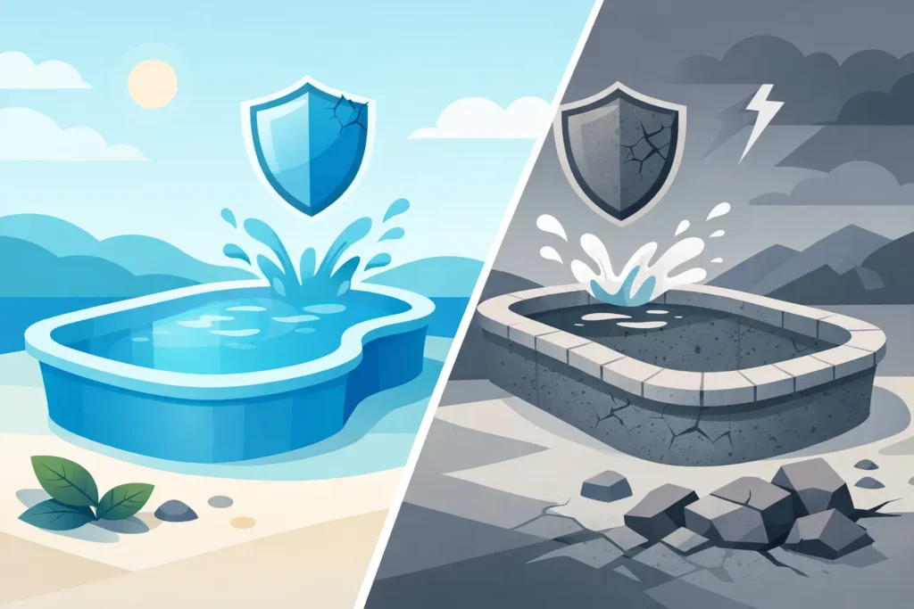 Fiberglass vs Gunite Pool Durability