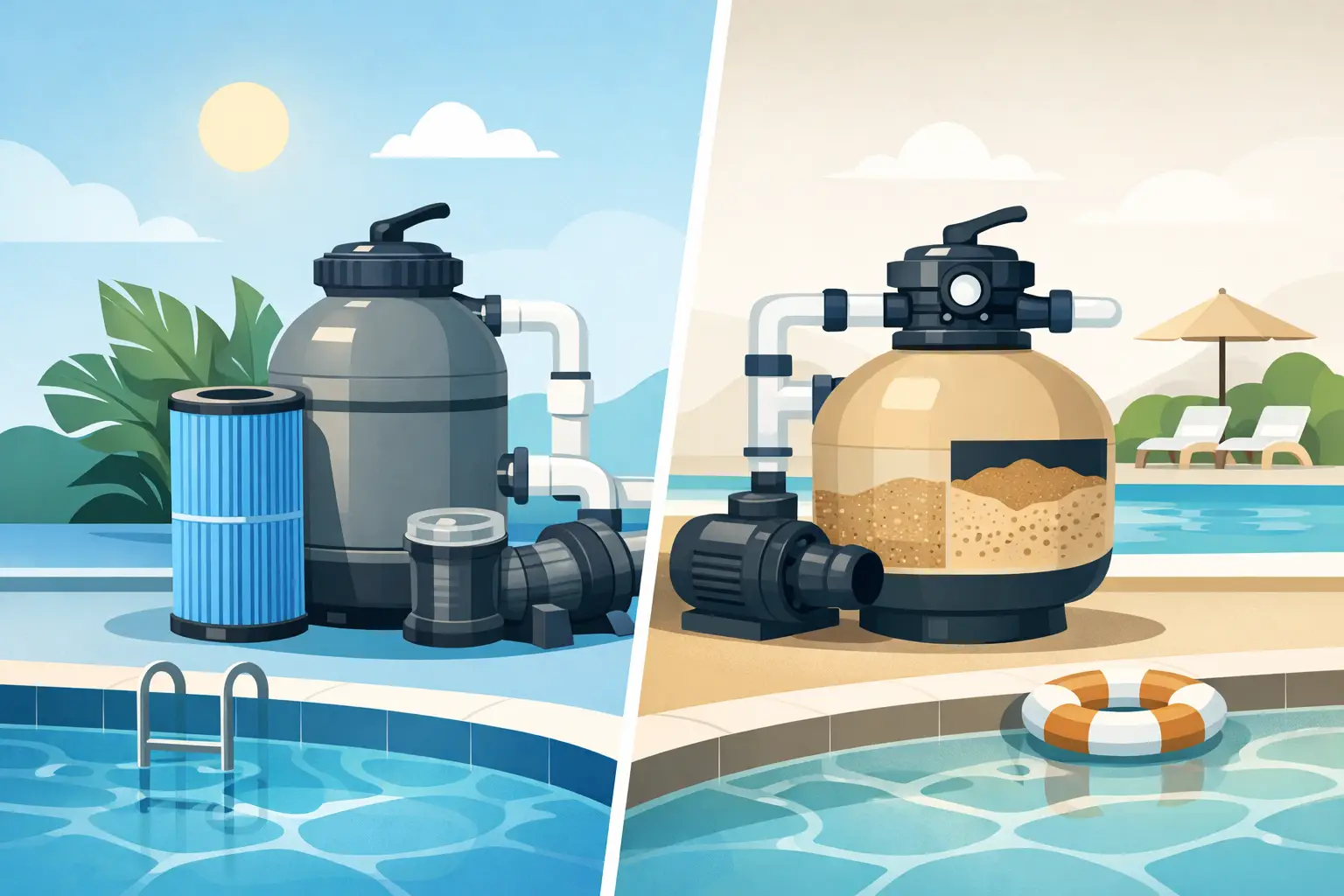 Cartridge Filter vs Sand Filter for Your Pool