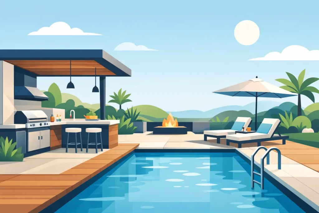 Outdoor Kitchen and Pool Design That Works
